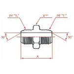 ปลายทั้งสองข้าง PF30°FCS เกลียวนอก/เกลียวใน ข้อต่อยูเนี่ยน Flare