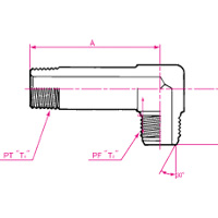 ข้อต่องอ 90° เกลียวนอก แบบยาว PF30°FCS เชื่อมต่อ PT (9033-04-06)