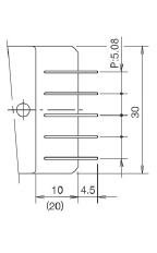 Drawing ด้านข้างของมัลติสวิตช์ชนิดเซ็ทล็อค DGAN ซีรีส์ DG (ชนิดขั้วต่อ PCB)