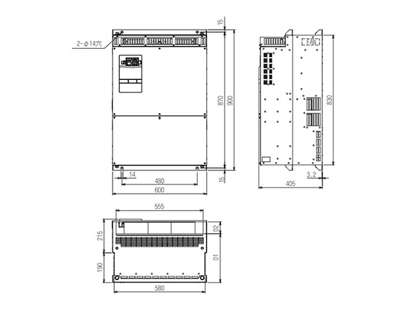 FR-A721-55K / FR-A741-55K ดรออิ้งเชิงมิติ