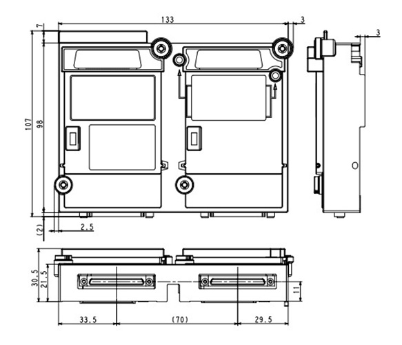 Drawing ระบุขนาดของ GT15-QBUS2