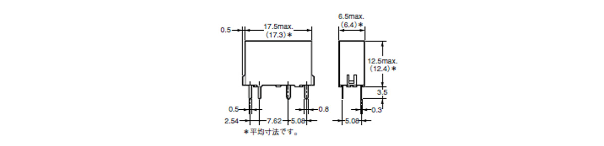 ขนาดภายนอกของรุ่น G6D-1A-ASI(-AP)