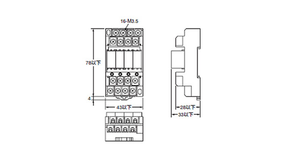 รุ่น G3S4-A1, รุ่น G3S4-D1 แบบไม่มีฮีตซิงค์: Drawing ระบุขนาด