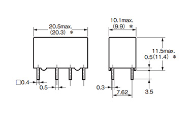 Drawing แสดงขนาดโครงร่าง G5V-2