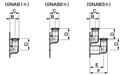 ดรออิ้ง/ภาพร่างแบบ ที่ 10 ของ วาล์ว ที่ทำงานด้วยลม , แมนิโฟล์ดฐานตั้งวาล์ว , วาล์ว กระบอกสูบขนาดเล็ก GNAB/GNAB□V ซีรีส์