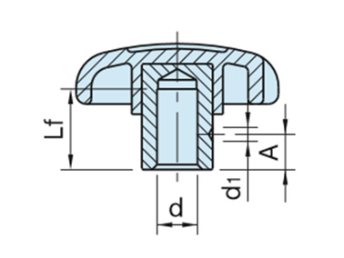 Drawing แสดงโครงร่างของ EK-R/EK-R-SUS แบบมีรูคว้านเรียบ