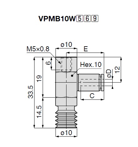 ยางดูดจับชิ้นงานสุญญากาศ เบลโลว์ หลายขั้นตอน VPMB One-Touch ข้อต่อฟิตติ้ง Type