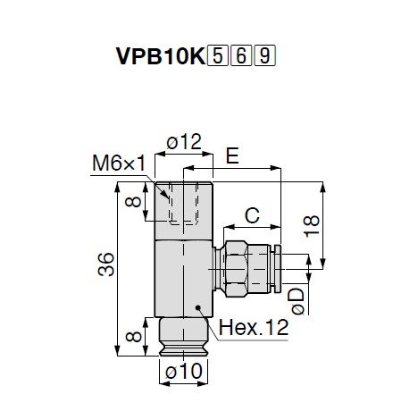 ยางดูดจับชิ้นงานสุญญากาศ - Nonskid Type - VPB One Touch ข้อต่อฟิตติ้ง Type