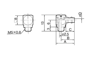 ข้องอหางไหลสำหรับท่อไนล่อน M-5ALN-4, -6 - ข้องอหางไหลสำหรับท่ออ่อน M-5ALU-3, -4, -6: รูปภาพที่เกี่ยวข้อง