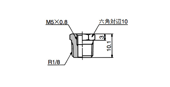 Drawing แสดงโครงร่างของบุชชิ่ง 10-MS-5B 