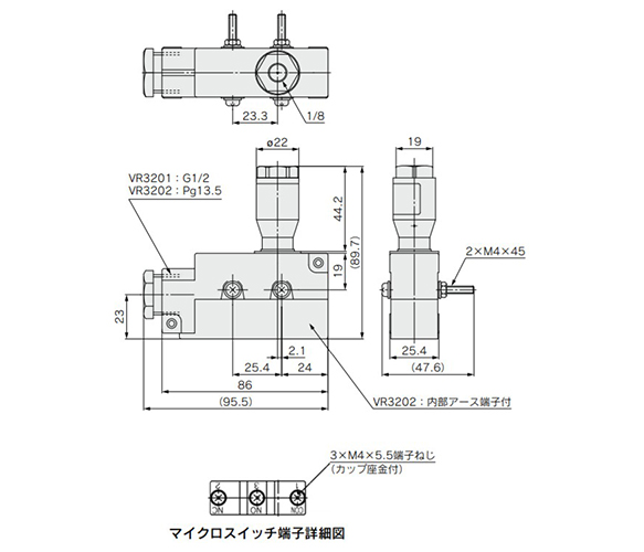 Drawing ระบุขนาด VR3201/VR3202