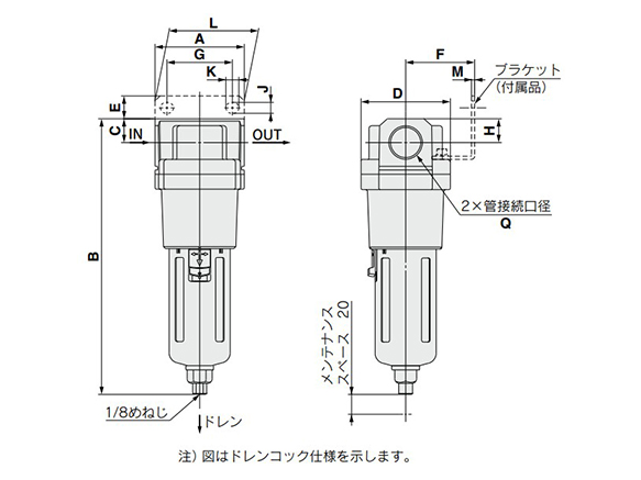 Drawing ระบุขนาดของ AMJ5000