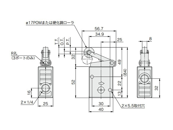 Drawing ระบุขนาดของ VM220-02-01A / VM230-02-01A / VM220-02-01SA / VM230-02-01SA