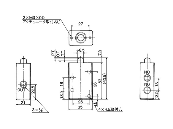 Drawing ระบุขนาดของ VM430-01-00