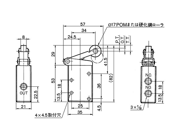 Drawing ระบุขนาดของ VM430-01-01 / VM430-01-01S