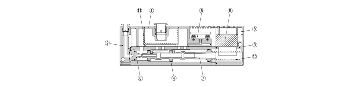 แผนภาพโครงสร้าง ZL112 ซีรี่ส์ (ไม่มี วาล์ว)