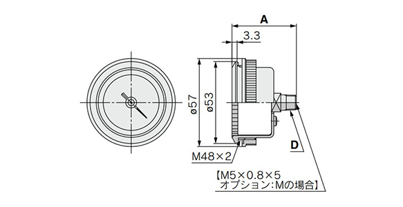 Drawing ระบุขนาดของ GZ46-□□-01 ถึง 02 (M)-C และ GZ46E-□□-01 ถึง 02 (M)-C