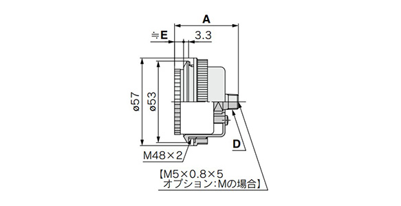 Drawing ระบุขนาดของ GZ46-□□-01 ถึง 02 (M)-C1 และ GZ46E-□□-01 ถึง 02 (M)-C1