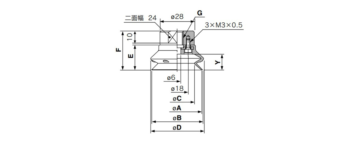 ZPT (50, 40) HB□-B□ (เกลียวใน) การ ดรออิ้งบอกขนาด