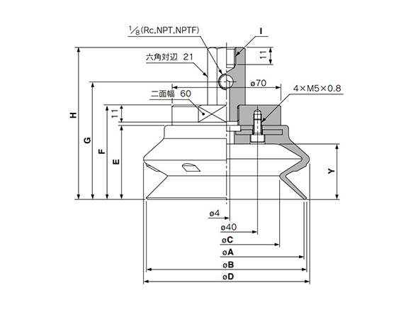 ZPX100 / 125HB □ - □ 01-B □ (เกลียวใน) ขนาด / ไดอะแกรมโครงสร้าง