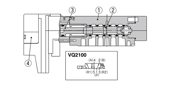 Drawing แสดงโครงสร้าง / Drawing แสดงการเชื่อมต่อ VQ2100