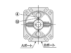 Drawing แสดงโครงสร้างของชนิดใบพัดคู่ สำหรับ 90° (มุมมองด้านบนจากด้านแกนยาว)