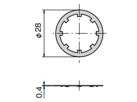 Drawing ระบุขนาดของแหวนล็อค CP-536-1 (มม.)