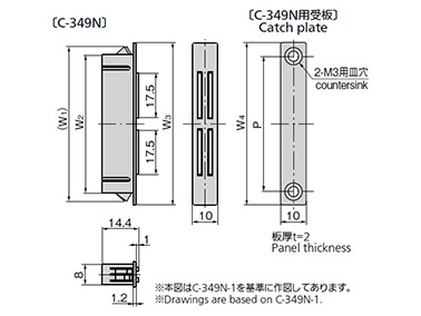 Drawing ระบุขนาดของซีรีส์ C-349N