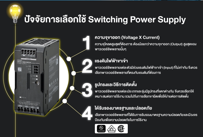 ปัจจัยการเลือกใช้ Switching Power Supply