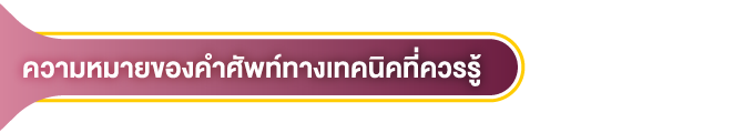 ความหมายของคำศัพท์ทางเทคนิคที่ควรทราบ