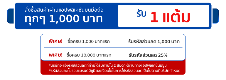 สั่งซื้อสินค้าผ่านแอปพลิเคชันบนมือถือ