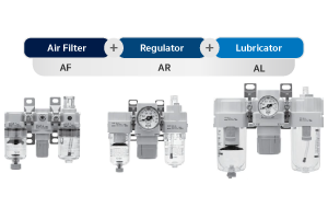 Air Combination, Air Filter + Regulator + Lubricator