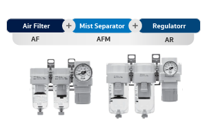Air Combination, Air Filter + Mist Separator + Regulator