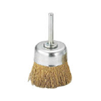 Cup Brush with Shaft (for Motorized Use / Shaft Diameter 6 mm / Round Shaft Type)