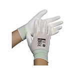 ถุงมือเคลือบ PU เต็มฝ่ามือสีขาว Non-Silicone ขนาด S,M,L 10 คู่/แพ็ค