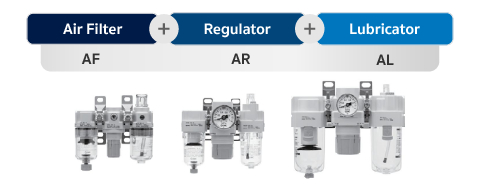 Air Combination, Air Filter + Regulator + Lubricator