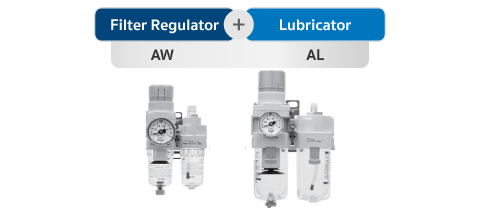 Air Combination, Filter Regulator + Lubricator