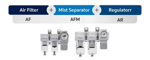 Air Combination, Air Filter + Mist Separator + Regulator